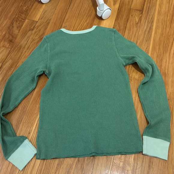 American Eagle Basic Green Waffle Knit Top - Picture 4 of 4